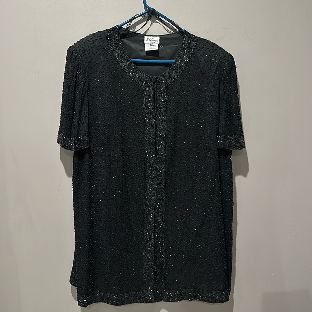 Stenay Woman Silk and Beaded Formal Top 2X